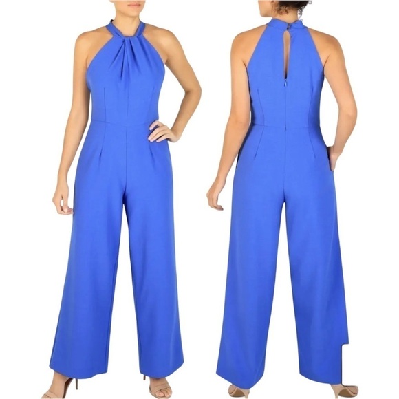 JULIA JORDAN Cobalt Blue Wide Leg Jumpsuit Size 10 - Picture 1 of 7